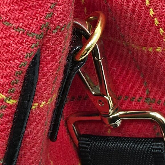 Buzz by Jane Fox Red Plaid Tweed Crossbody Satchel Tote Preppy Academia Y2K - Picture 16 of 16